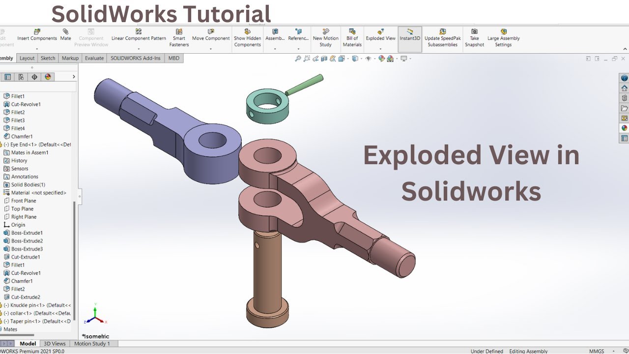 SolidWorks 3D Modeling Tutorial: Exploded view In solid works