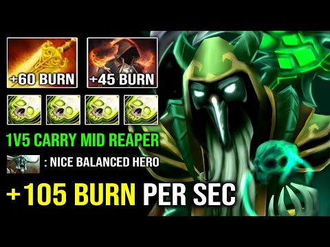 WTF +105 Cloak Flame Radiance DPS 1v5 Unlimited HP Regen Necrophos 15Min Radiance Dota 2