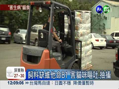 飼料缺維他命B1 害貓嘔吐.抽搐