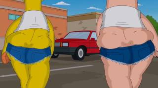 Family Guy - Homer and Peter Sexy Car Wash