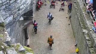 Battle reenactment at Conwy Castle, Wales