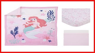 Disney The Little Mermaid Pink, Aqua, & Coral Ariel Cute by Nature 3Piece Nursery Crib Bedding Set