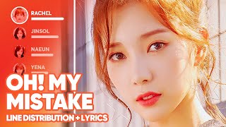 APRIL - Oh! my mistake (Line Distribution + Lyrics Color Coded) PATREON REQUESTED