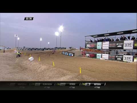 2017 MXGP of Qatar MX2 Race 1 Thomas Kjer Olsen passes Jorge Prado