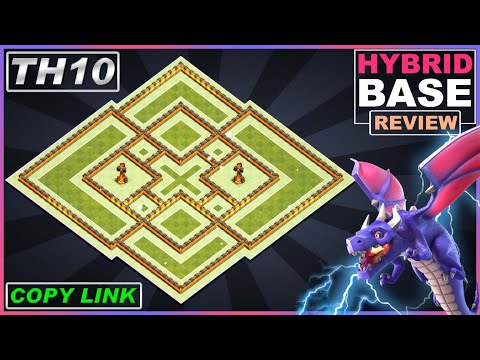 NEW! TH10 HYBRID Base COPY LINK!! Town Hall 10 Farming/Trophy Base Design 2021 - Clash of Clans