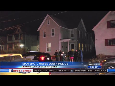 Man shot, waives down police