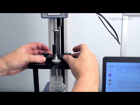 Syringe testing - fill & expel.  Mecmesin Force & Torque Measurement Systems