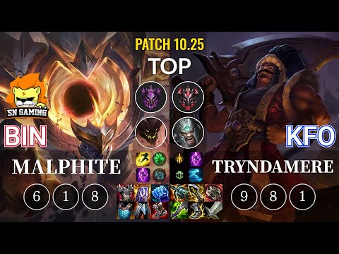 SN Bin Malphite vs kfo Tryndamere Top - KR Patch 10.25