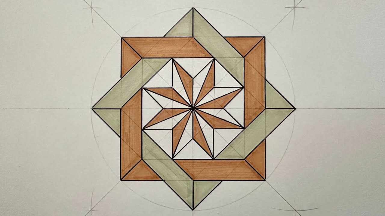 Islamic Geometric Design Tutorial | طريقة رسم زخرفة هندسية اسلامية | Sacred Geometry Tutorial