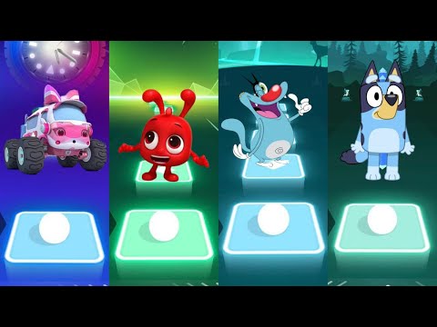 Brave Ambulance Song vs Morphle vs Oggy & the Cockroaches vs Bluey | Tiles Hop EDM Rush