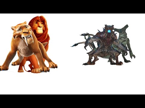 Simba and Diego vs Slattern and Mega Kaiju