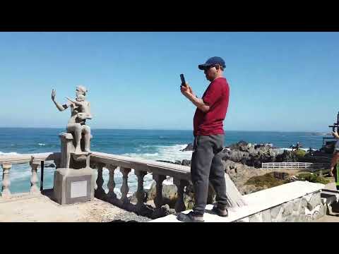 Walking by Playa Grande & Las Cadenas Beach, Las Cruces, El Tabo, Chile, HD