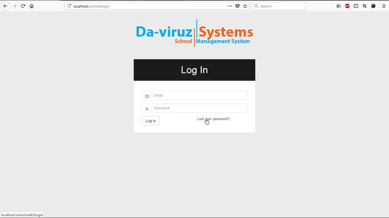 01) School Management System Login Page