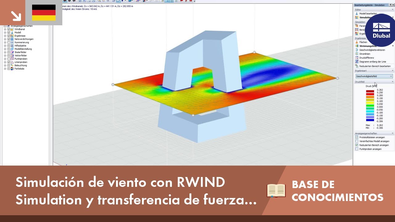 Simulación de viento mediante RWIND Simulation y transferencia de fuerza del viento a RFEM o RSTAB