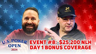 Negreanu and Hellmuth Headline Day 1 of U.S. Poker Open $25,000 Championship Event