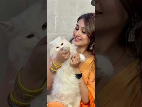 anchal sahu with her cute cat ❤❤❤️