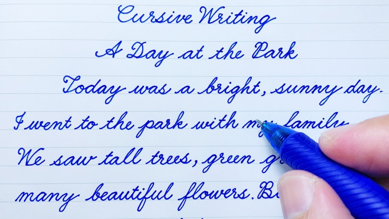 Cursive writing paragraph for beginners | Cursive writing story | Cursive handwriting practice