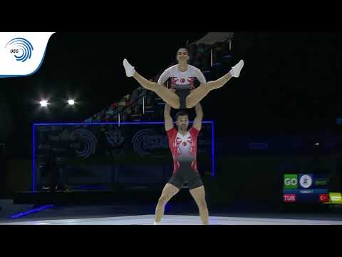 Nihatcan GUL & Nazli OZGOR (TUR) - 2019 Aerobics Europeans, mixed pairs final