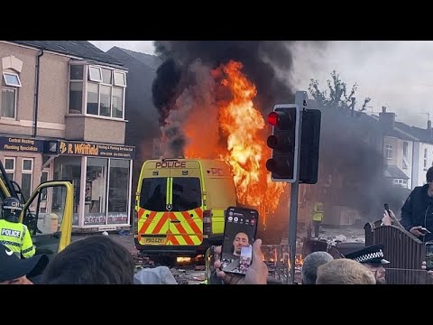 Clashes erupt in Southport after three children killed
