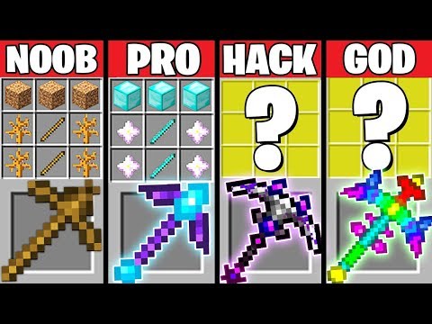 Minecraft Schlacht SUPER SPITZHACKE CRAFTING Herausforderung NOOB vs PRO vs HACKER vs GOD Animation