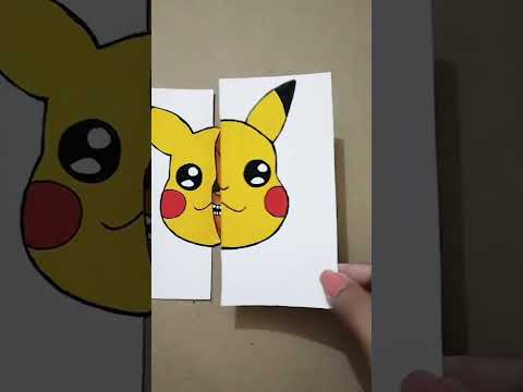 huggy wuggy Pikachu scary paper craft #huggywuggy #pikachu #longlegs #art #creative #shorts