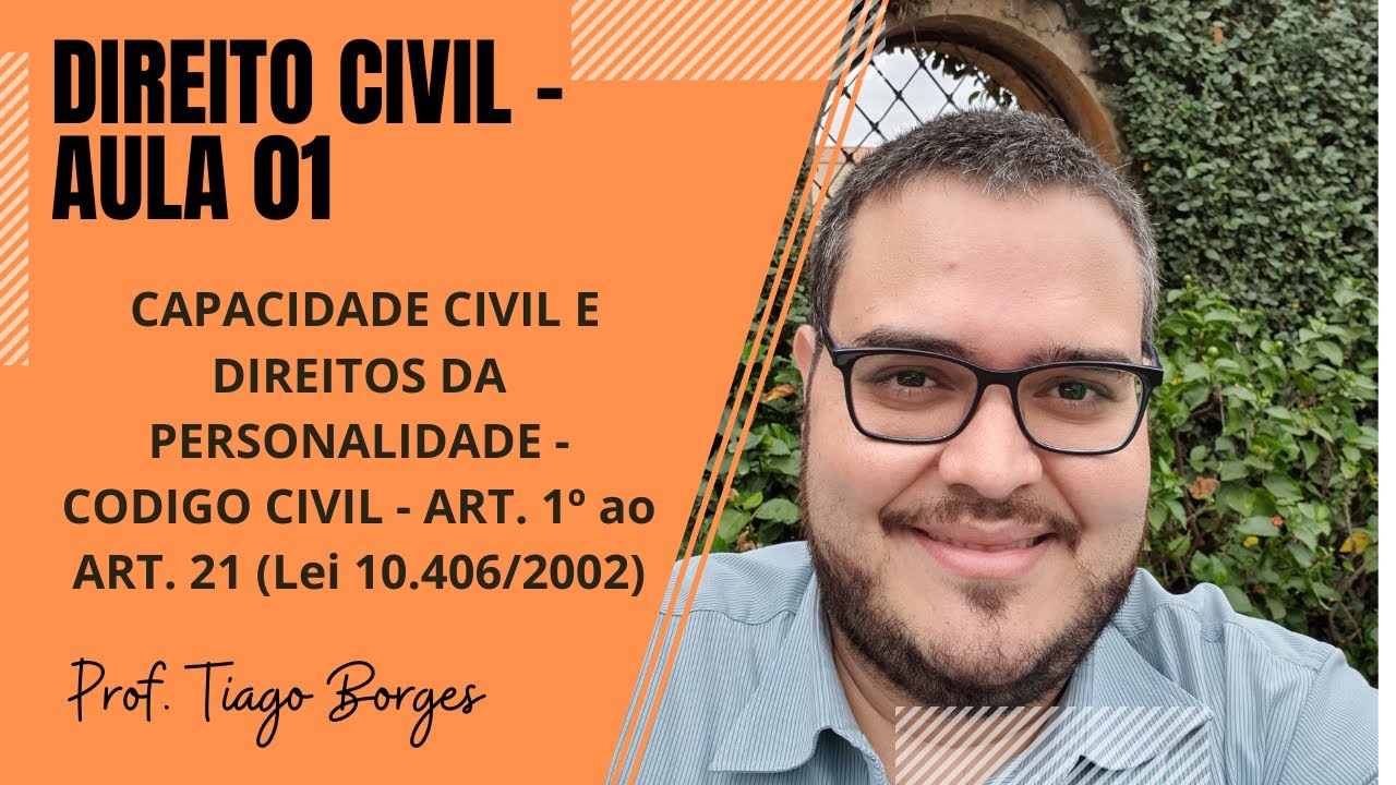 DIREITO CIVIL - CAPACIDADE CIVIL E DIREITOS DA PERSONALIDADE - LEI nº 10.406/2002 - ART 1º ao ART 21