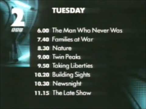 BBC2 Tuesday Menu from 1991