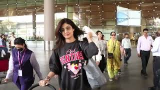 Shilpa Shetty With Family Snapped At International Airport