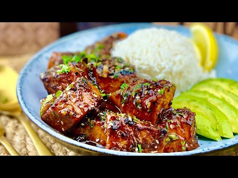 Honey Lemon Glazed Salmon Bites