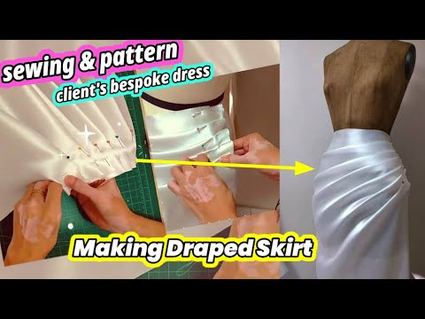 How to Make Asymmetrical Draped Skirt | How to Sew a Dress | Draped Skirt Pattern | Sewing Tutorial
