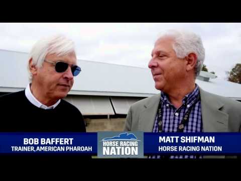 American Pharoah's Last Walk with Trainer Bob Baffert at Breeders' Cup 2015