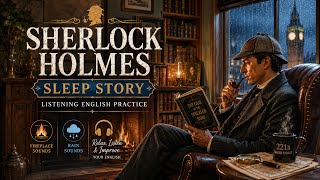 Learn English While You Sleep | Sherlock Holmes Sleep Story + Rain & Fireplace Sounds 🔥
