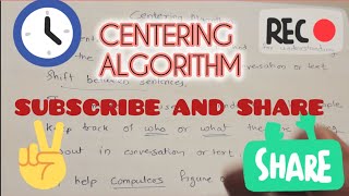 Centering Algorithm with example Natural language processing discourse Anaphora resolution 