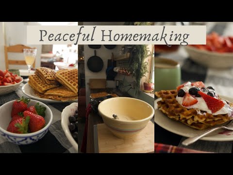 Peaceful HOMEMAKING 🕯| Whole Wheat Waffles and Slow Living