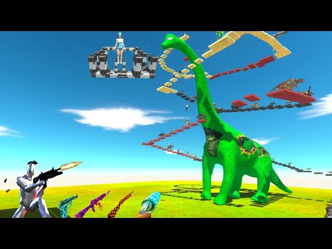 DEADLY Parkour Around HULK BRACHIOSAURUS - Animal Revolt Battle Simulator
