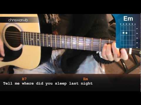 How to play "Where Did You Sleep Last Night" by Nirvana on guitar (HD) Chords - Christianvib