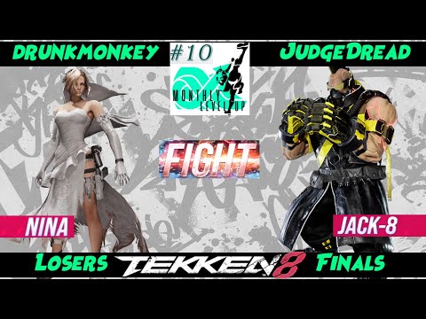 drunkmonkey (Nina) VS. JudgeDread (Jack-8) - Tekken 8 - Losers Finals - Monthly Level Up 10