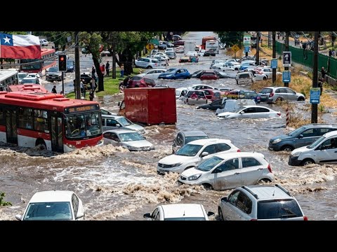 Massive Flooding in Maipu, Santiago – Cars Swept Away | Chile Extreme Weather Disaster Chaos