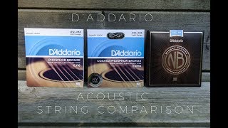 Video thumbnail for D'Addario Acoustic Guitar string comparison EJ16 vs EXP16 vs Nickel Bronze by Cim Frode