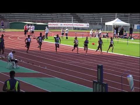 12''41 pour ROBIN Agathe (100m JUF FIN. A )Champ. Rég. CADETS/JUNIORS Bondoufle 7-8 Juillet 2018