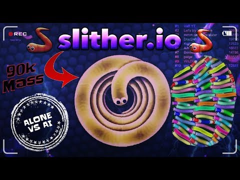 Slither.io - AI : HACK ?! - BIG AMOUNT OF MASS 90K - Uncut