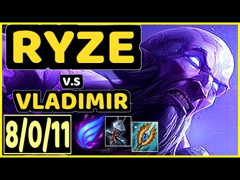 MAGIFELIX (RYZE) vs VLADIMIR - 8/0/11 KDA TOP CHALLENGER GAMEPLAY - EUW
