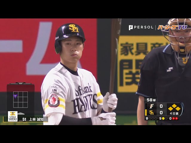 ホークス・上林 2安打で勝利に貢献