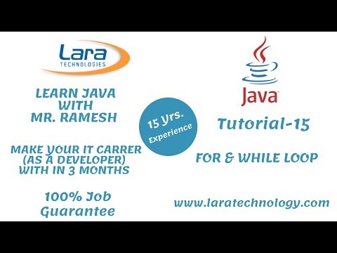 Tutorial 15 For Loop While Loop Java Tutorial For Beginners Lara Technology