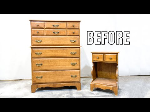 FREE FB Marketplace Furniture Flip | Raw Wood and Fusion Mineral Paint Makeover