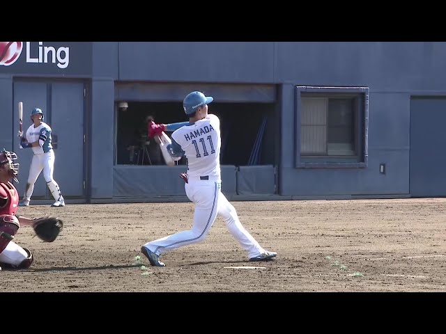 【ファーム】ファイターズ・濱田泰希 ダメ押しとなるタイムリー2ベースヒットを放つ!! 2025年7月30日 北海道日本ハムファイターズ 対 東北楽天ゴールデンイーグルス