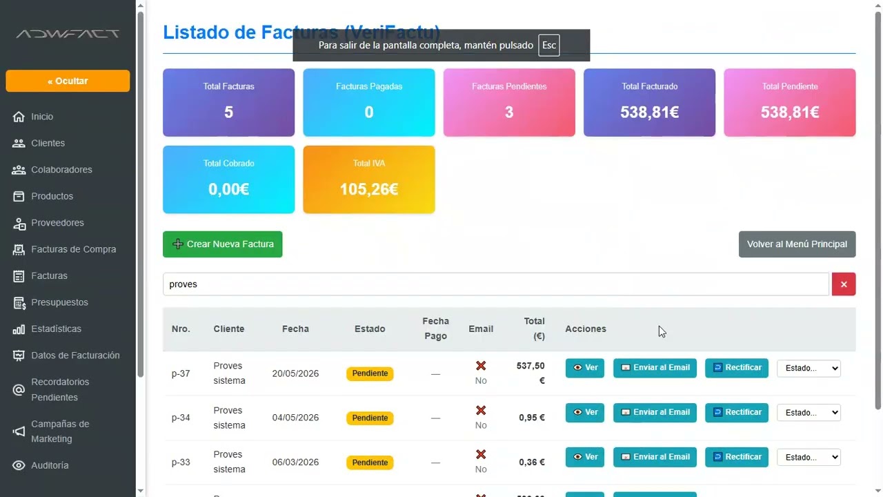 Facturas y presupuestos ADWFact