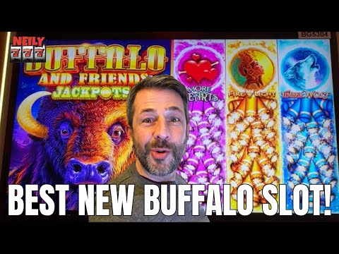AMAZING RUN of LUCK on the BRAND NEW Buffalo and Friends Jackpots Slot Machine!