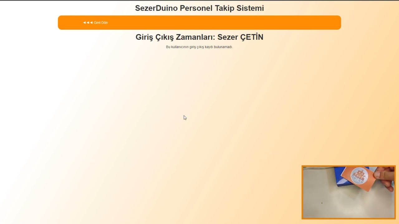 SezerDuino Personel Takip Sistemi
