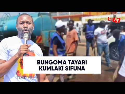 ‎Wakazi mjini Bungoma wasafisha barabara kumlaki Sifuna, wasema kuwa ni kufukuza mapepo ya uoga